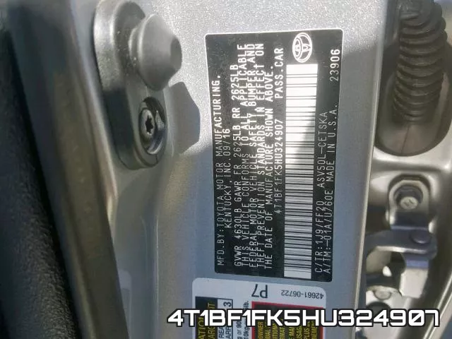 4T1BF1FK5HU324907 фото 2