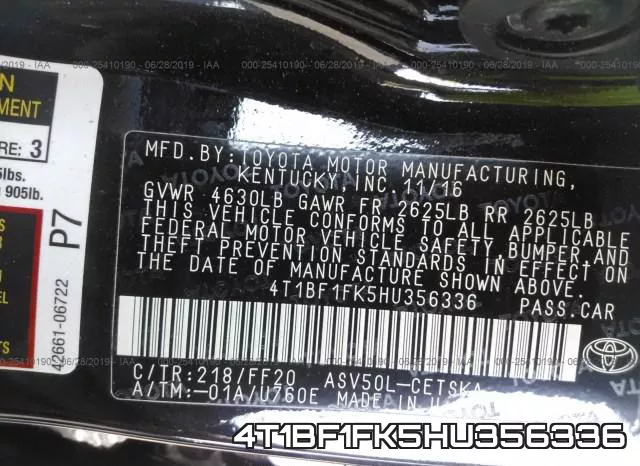 4T1BF1FK5HU356336 фото 10