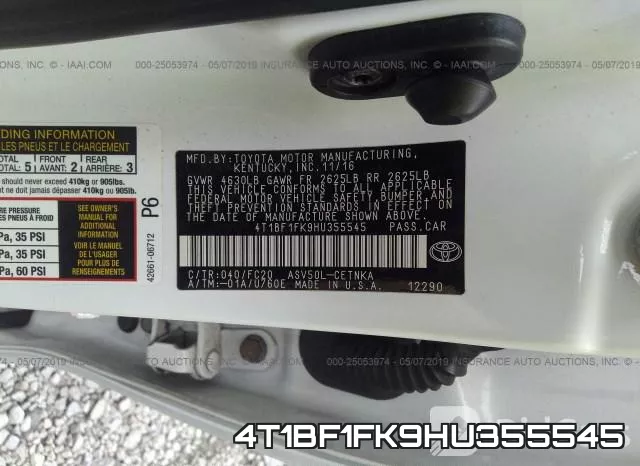 4T1BF1FK9HU355545 фото 10