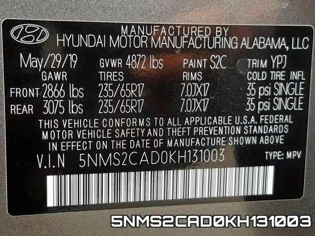5NMS2CAD0KH131003 фото 2