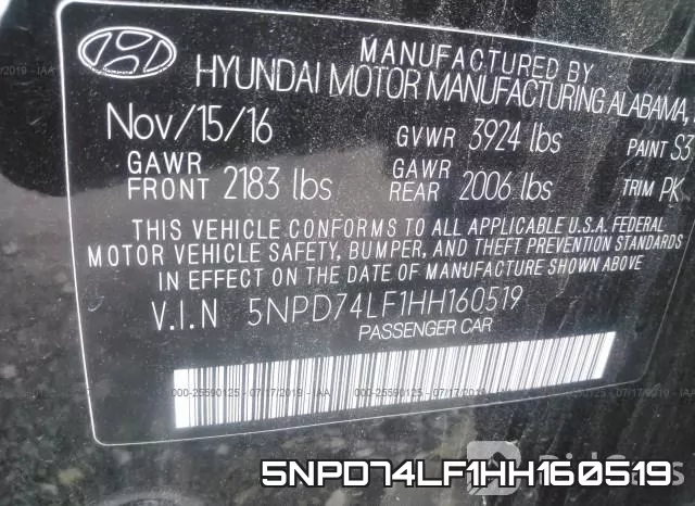 5NPD74LF1HH160519 фото 10