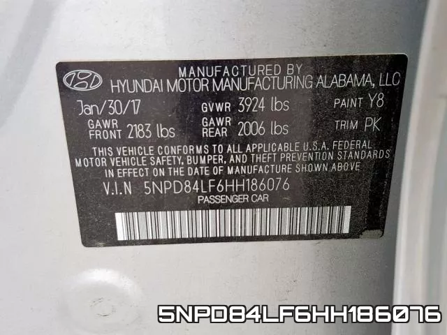 5NPD84LF6HH186076 фото 2