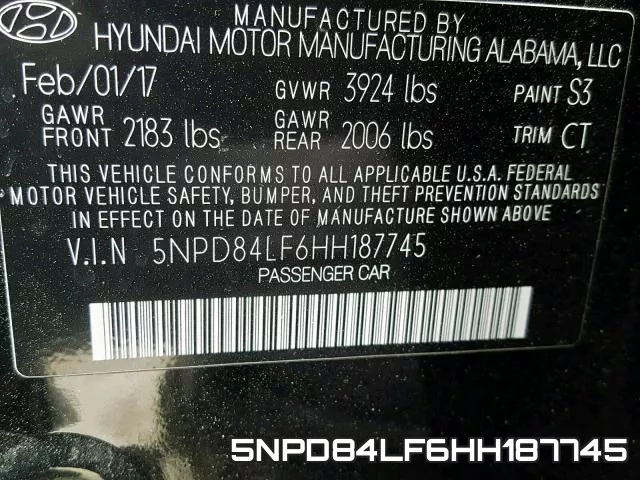 5NPD84LF6HH187745 фото 2