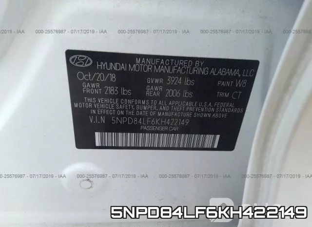 5NPD84LF6KH422149 фото 10