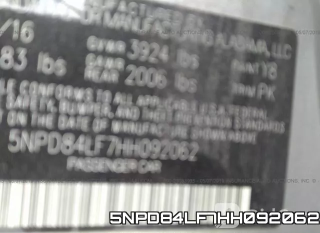 5NPD84LF7HH092062 фото 10