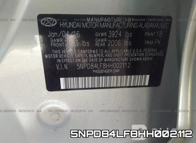 5NPD84LF8HH002112 фото 9