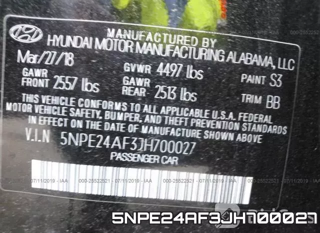 5NPE24AF3JH700027 фото 10