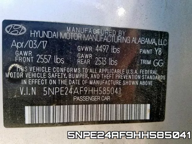 5NPE24AF9HH585041 фото 2