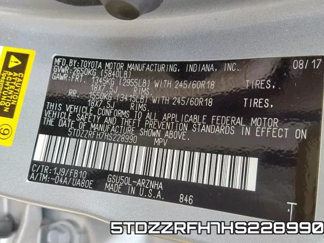 5TDZZRFH7HS228990 фото 2