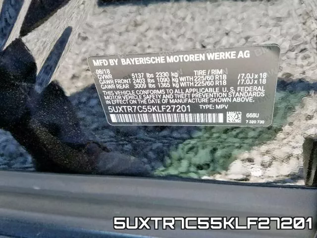 5UXTR7C55KLF27201 фото 2