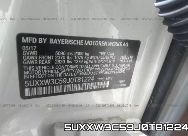 5UXXW3C59J0T81224 фото 10