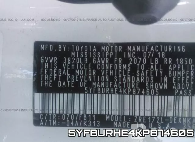 5YFBURHE4KP874605 фото 10