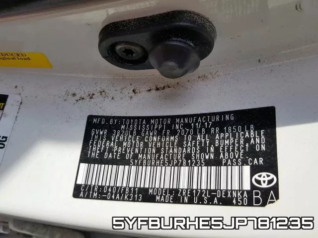 5YFBURHE5JP781235 фото 2