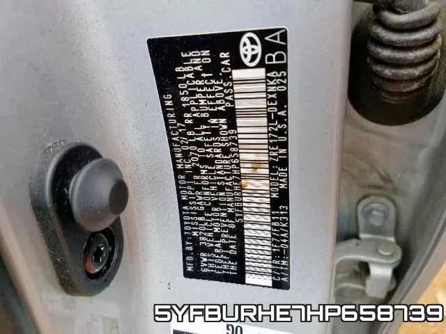 5YFBURHE7HP658739 фото 2