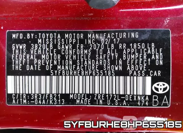 5YFBURHE8HP655185 фото 10