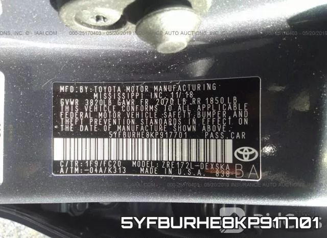 5YFBURHE8KP917701 фото 10