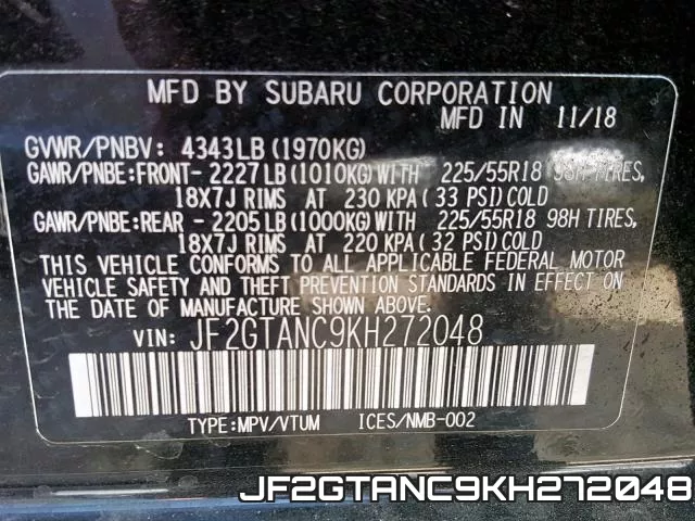 JF2GTANC9KH272048 фото 2