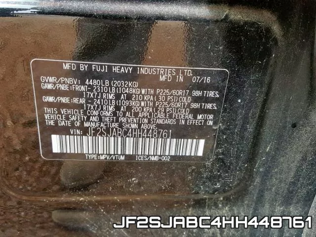 JF2SJABC4HH448761 фото 2