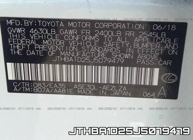 JTHBA1D25J5079479 фото 10