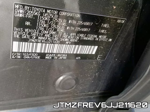 JTMZFREV6JJ211620 фото 2