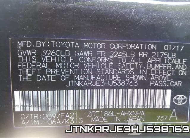 JTNKARJE3HJ538763 фото 10