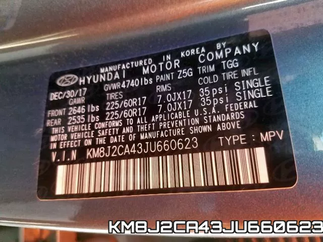 KM8J2CA43JU660623 фото 2