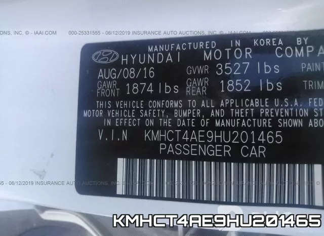 KMHCT4AE9HU201465 фото 10