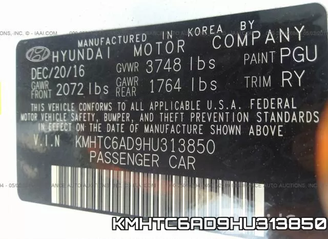 KMHTC6AD9HU313850 фото 10