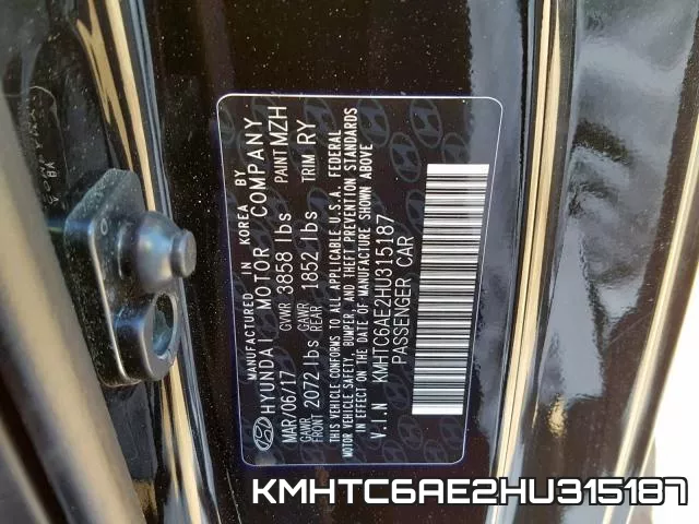 KMHTC6AE2HU315187 фото 2
