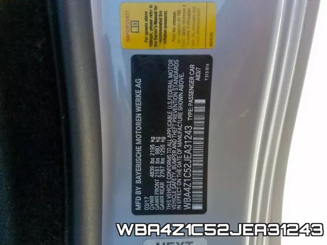 WBA4Z1C52JEA31243 фото 2