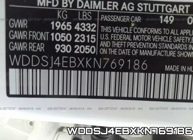 WDDSJ4EBXKN769186 фото 10