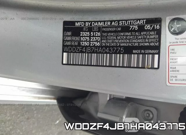 WDDZF4JB7HA043775 фото 9
