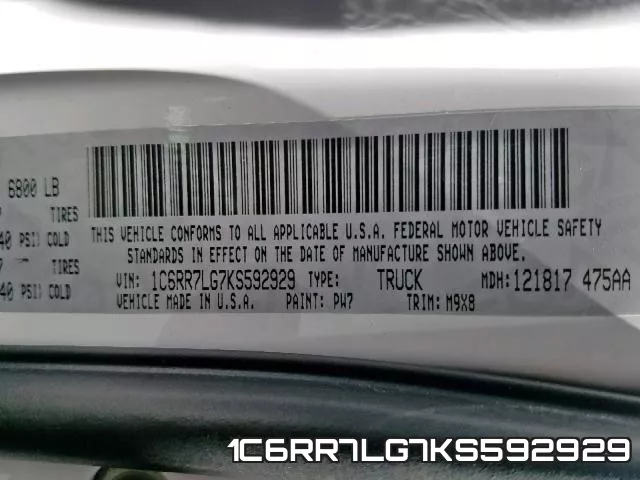 1C6RR7LG7KS592929 фото 2