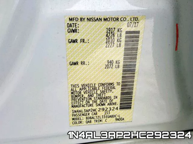 1N4AL3AP2HC292324 фото 2