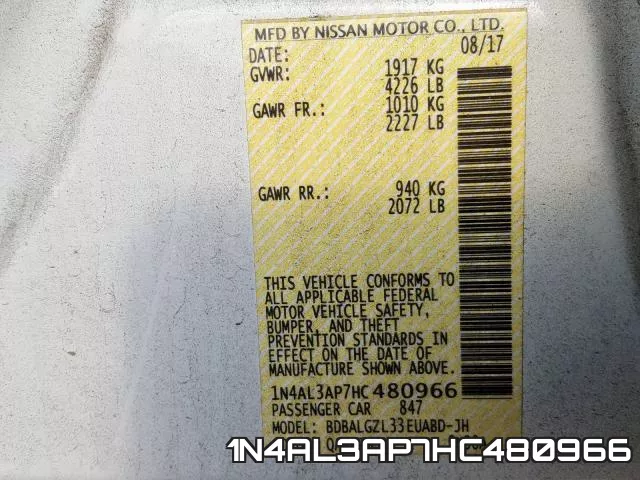 1N4AL3AP7HC480966 фото 2