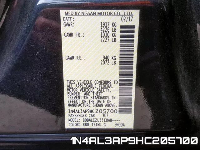 1N4AL3AP9HC205700 фото 2