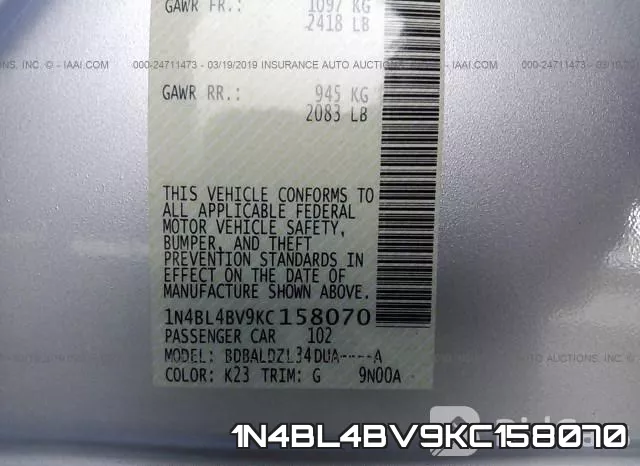 1N4BL4BV9KC158070 фото 10
