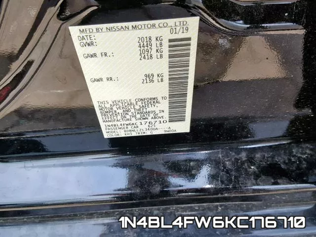 1N4BL4FW6KC176710 фото 2