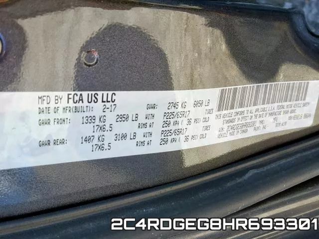 2C4RDGEG8HR693301 фото 2
