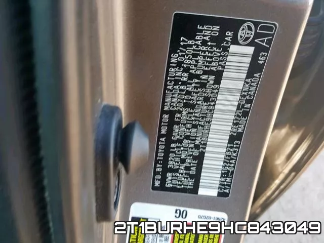 2T1BURHE9HC843049 фото 2