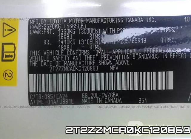 2T2ZZMCA0KC120863 фото 10
