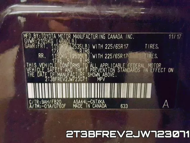 2T3BFREV2JW723071 фото 2