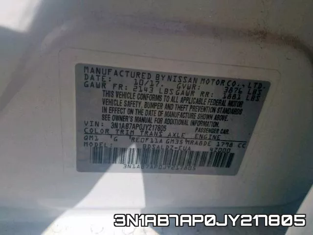 3N1AB7AP0JY217805 фото 2