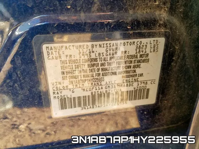 3N1AB7AP1HY225955 фото 2