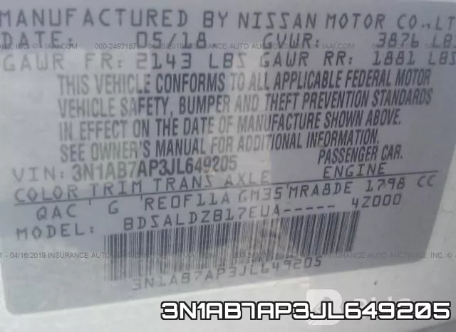 3N1AB7AP3JL649205 фото 10