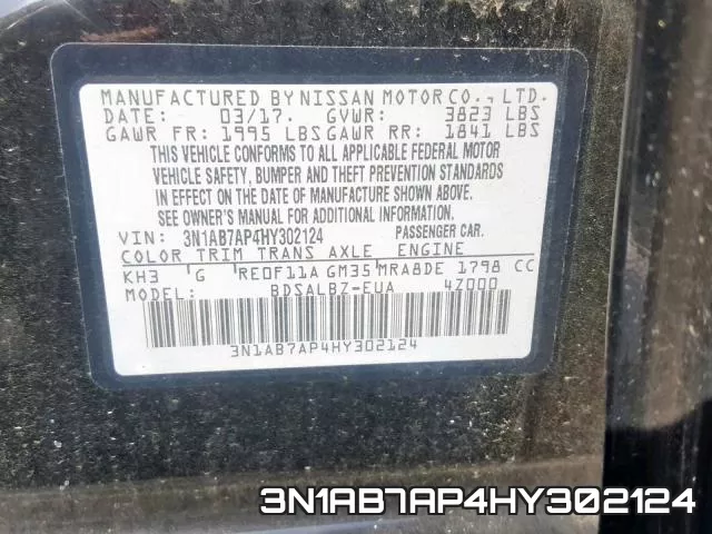3N1AB7AP4HY302124 фото 2
