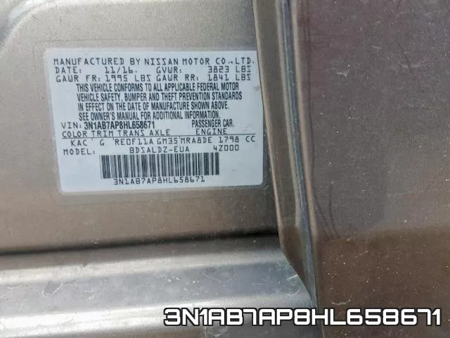 3N1AB7AP8HL658671 фото 2