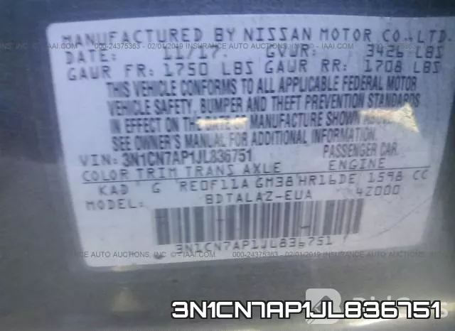 3N1CN7AP1JL836751 фото 10