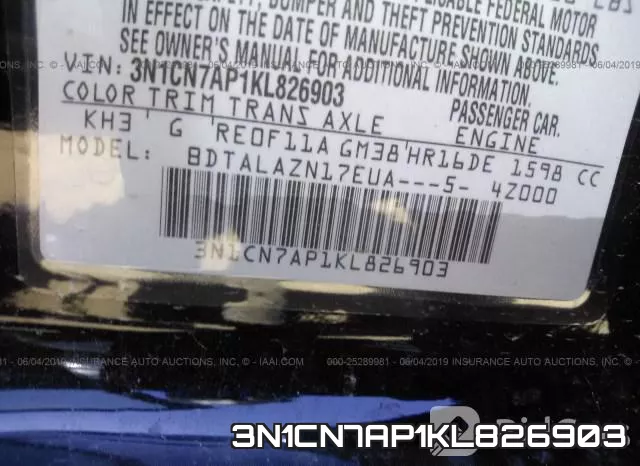 3N1CN7AP1KL826903 фото 9