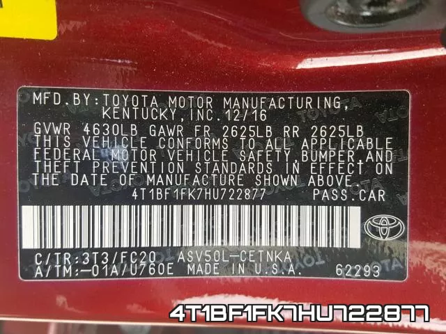 4T1BF1FK7HU722877 фото 2